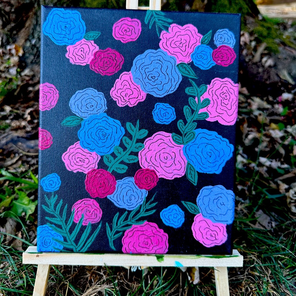Floral hand painting.